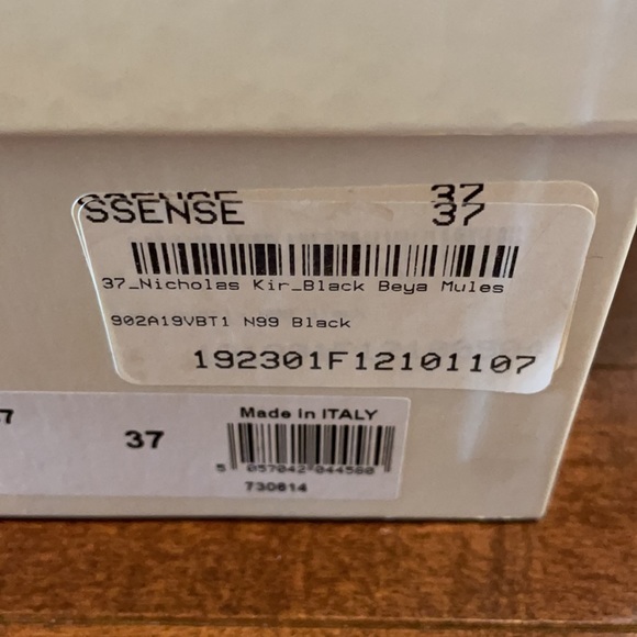 Nicholas Kirkwood Black Calfskin Beya Mules 37 - Picture 9 of 12